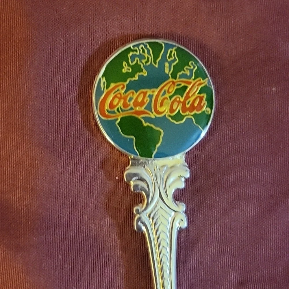 Vintage 1995 Coca Cola Collectible Metal Spoon Made in New Zealand,Silver Plated